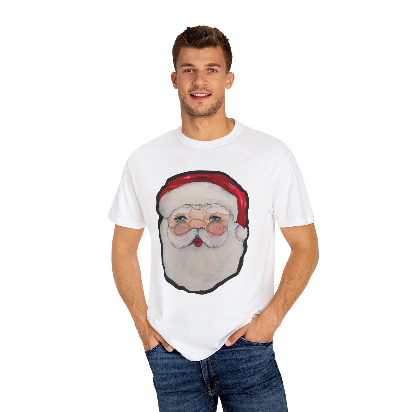 Santa Adult Unisex Garment-Dyed T-shirt