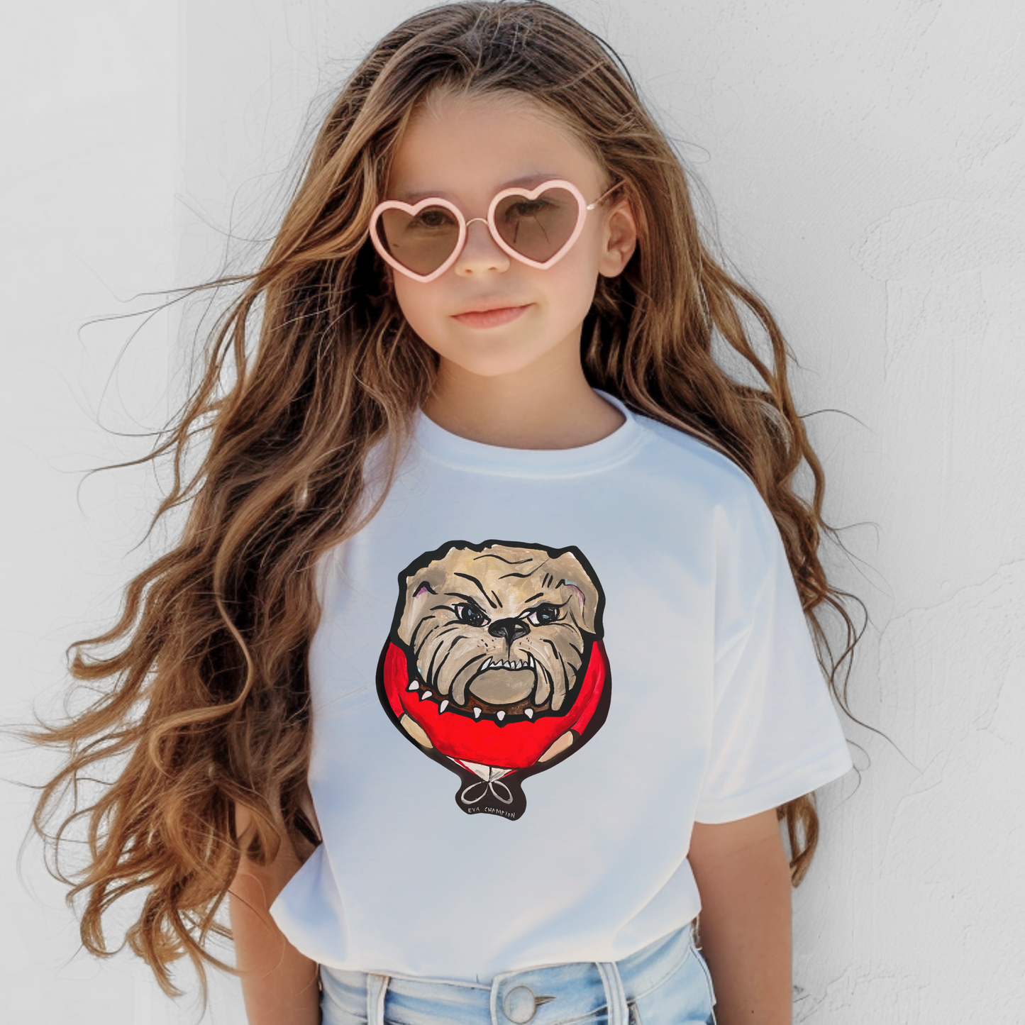 Kids Red Bulldog Comfort Colors Tee