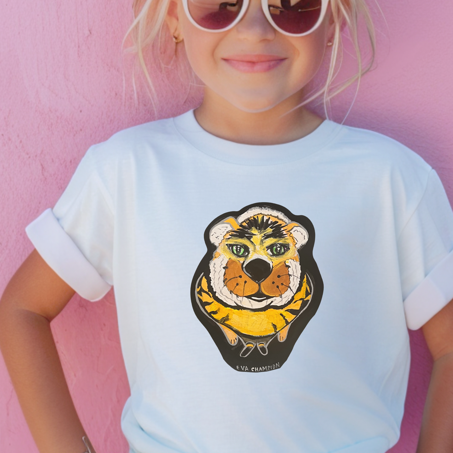 Kids Yellow Tiger Comfort Colors Tee