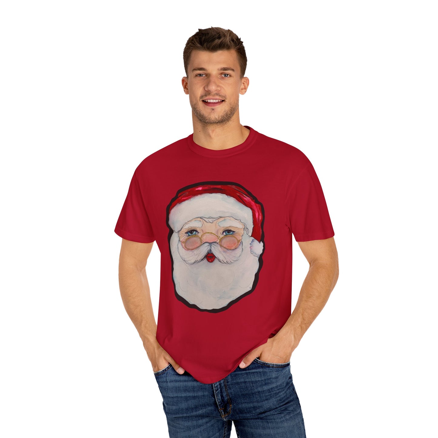 Santa Adult Unisex Garment-Dyed T-shirt